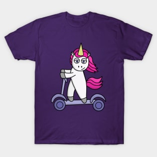 Unicorn riding a scooter T-Shirt